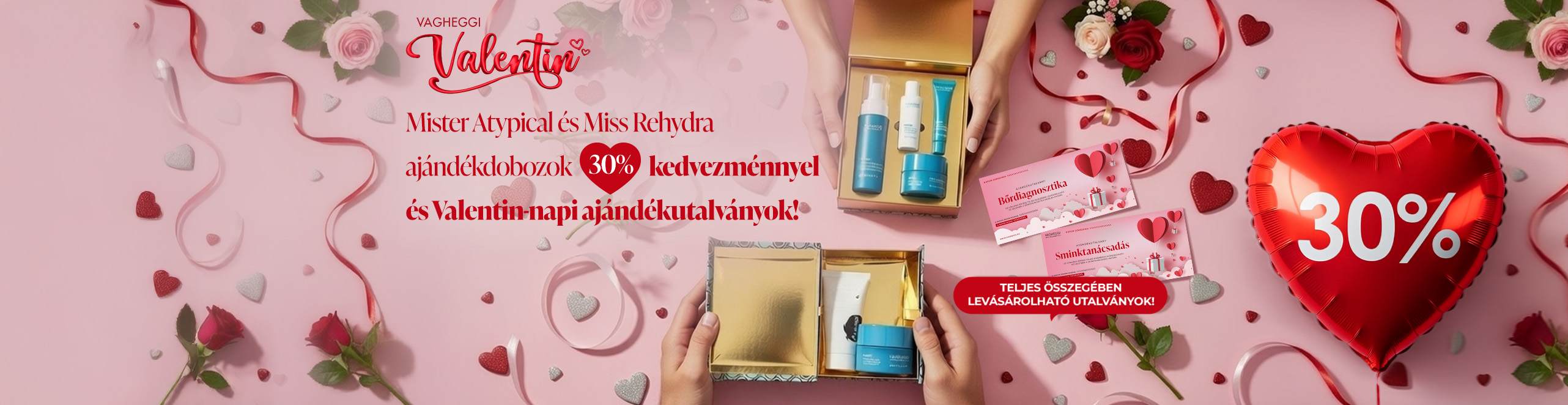 Sötét lila háttéren Pokorny Lia látható az új efficacy booster, intenzív arcápoló kit és aranyszínű csomagolásban található arcápoló Vagheggi 75.25 olajjal.